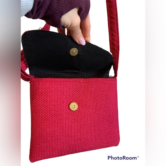 NEW Handmade Beautiful Dark Pink Hand-Made Cross Body Small Purse - Picture 6 of 8